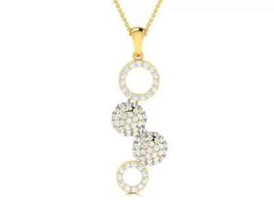 Solitaire Women Pendant 3DM STL OBJ FBX Render Details 3D print model buy