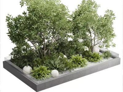 Plants Behind Galss 05 - outdoor garden set 163 Low-poly 3D model