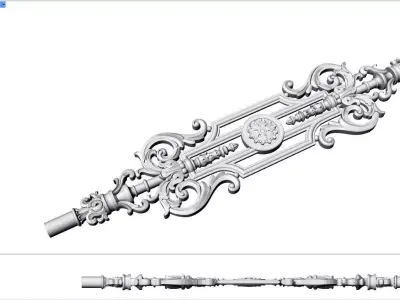 Luxury Baroque Staircases Spindles 3D model
