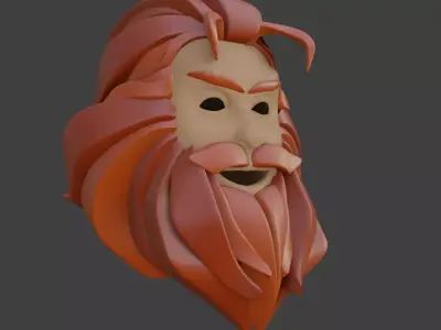 Polygon Hair Beard n Mustache 3D model