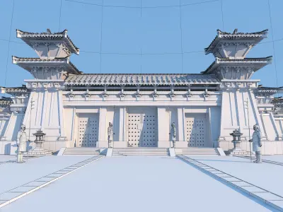 China temples church Historical sites palace 3D model get