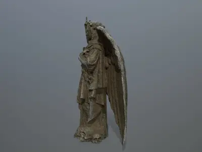 Angel Statue 02  Low-poly 3D model