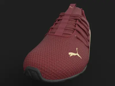 Red Puma sport  shoe 3D model