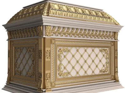 Chest 08 White Low-poly 3D model