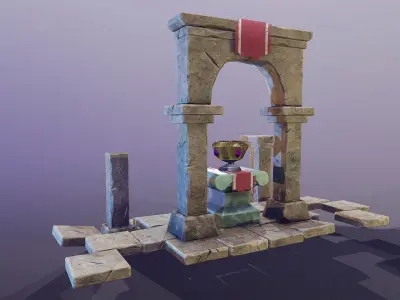 Underground Artifact Low-poly 3D model