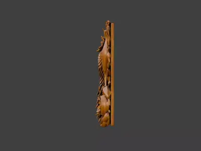 Ornamental Wooden Wall Art 3d print and game ready 3D model