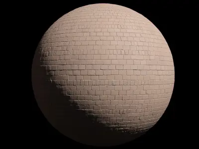 Painted brick wall 3D model