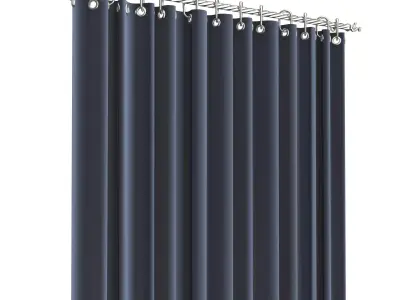 Cornice Classic Curtain 01 Chrome Low-poly 3D model