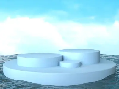 Display Podium Sky Sea Cloud 3D model