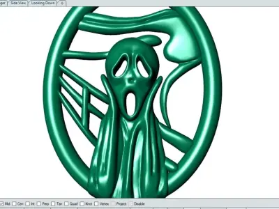 Unique Ghost Pendant 3D print model