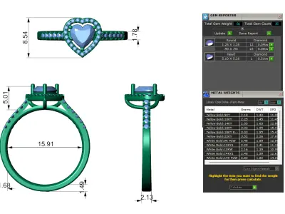 Solitaire Heart Diamond Promise Ring 3D print model