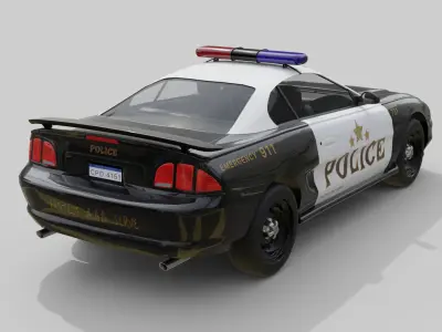 Fast Police Car Realistic and Game Ready Asset Low-poly 3D model