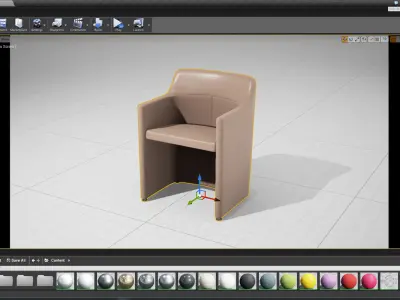 MolteniC Lyz Chair UE4 Low-poly 3D model