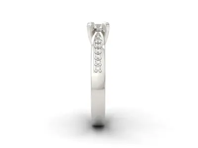 D-0882 diamond engagement ring gold 3D print model