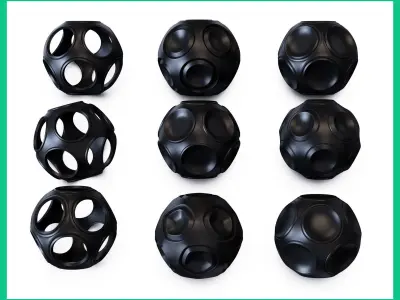 spheres 3D Model Collection sphere with holes 3D print model