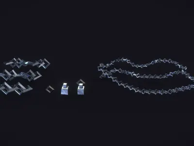 Stylized PBR Chains Pack Low-poly 3D model