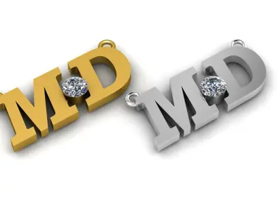 Alphabets Pendants 3d Printable Model 3D print model