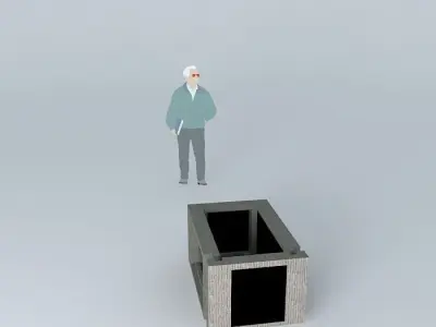 Elements metal box and pencil Free 3D model