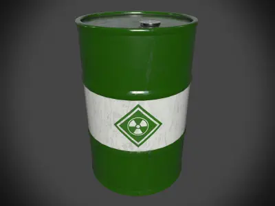Metal Oil Barrel PBR Low-poly 3D model Low-poly 3D model