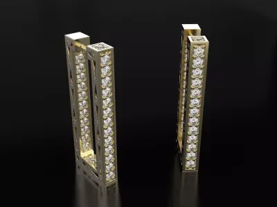 Diamond earrings 3D print model 3