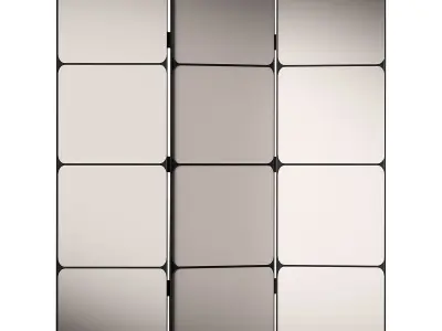 Room dividers interios partitions Minimal white folding screen 3D model