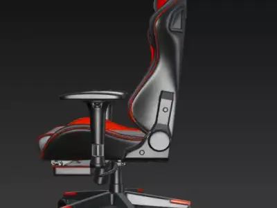 Racing Style Gaming Chair Red Black PBR 3D Model 3D model