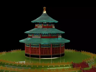 Chinese palace temple 3D model