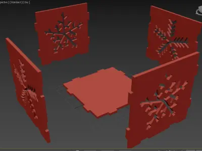 Cubic Christmas box for 3D printing or laser cutting 3D print model