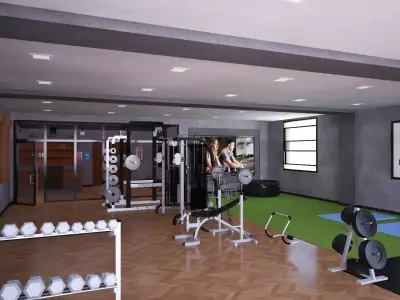 Gym Interior Low-poly 3D model