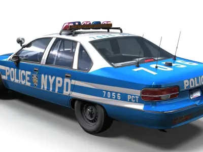 NYPD  police car Low-poly 3D model
