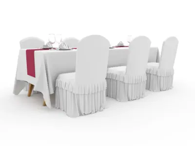 Banquet Table and Chair 106 3D model