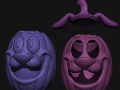 Courage the Cowardly Dog Pumpkin Halloween 3D print model