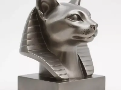 Cat sculpture 3D print model