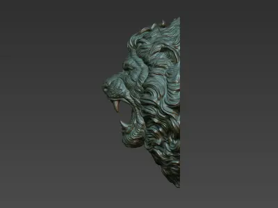 Lion head angry 3D print model
