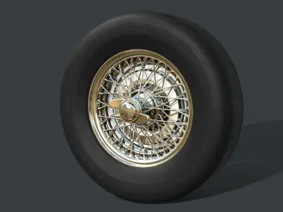 Austin Healey 300 MK3 Wheels Low-poly 3D model