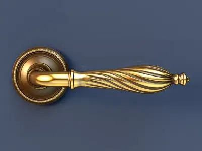 Brass Door Handles 3D model 3D model