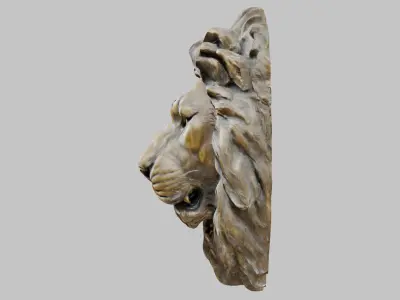 Bronze Lion Head Low-poly 3D model