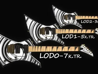 Electric guitar Jackson Kelly skin3 Low-poly 3D model