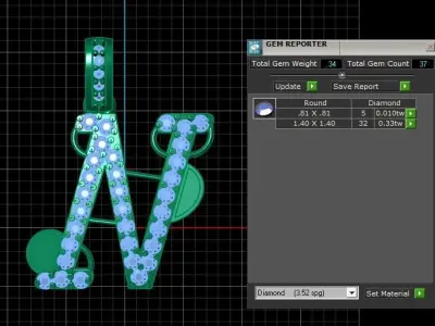 LUXURY ALPHABET N PENDAANT 3D PRINTABLE MODEL 3D print model