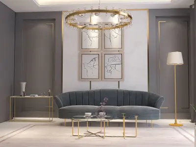 Livingroom modern 3D Model  3D model