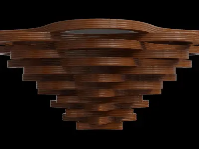 Curved Rhombus Coffee Table 3D model