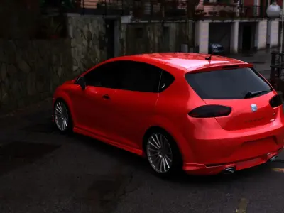 SEAT LEON CUPRA 2010 Low-poly 3D model
