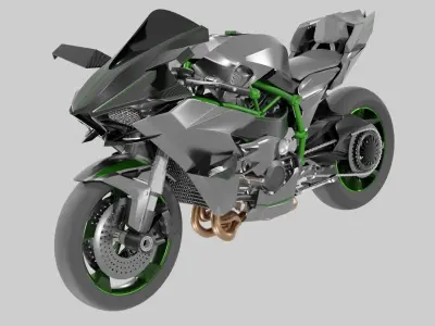 Racing Motorcycles Pack  H2R - Panigale V4 - YZF R6 - YZF R7 3D model