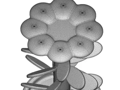 Stylish Green Leaf Plant 3D print model