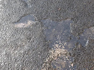 Wet asphalt 39 png pbr seamless 4k 3D model