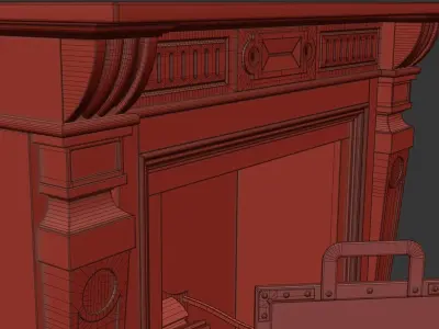 Classic Stone Fireplace 3D model