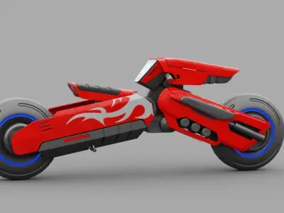 FUTURISTIC VEHICLE  rigged 3D model