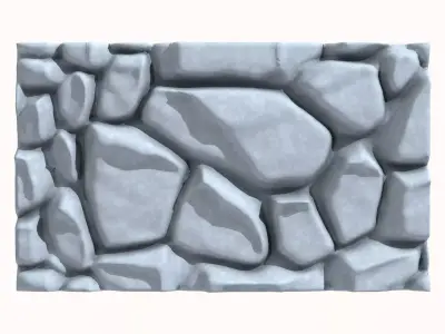 Raw Basalt Rock Wall Detail 3D model