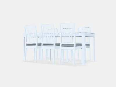EKEDALEN - EKEDALEN Table and 6 chairs Low-poly 3D model