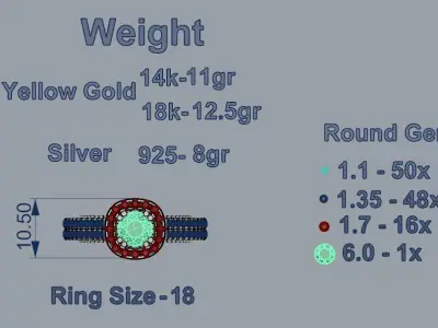 Women Ring 15 3D print model